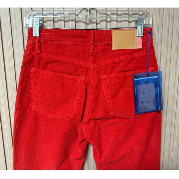 Acne Studios x Bla Konst Melk Corduroy Trousers in Red Women's Size 26 - Picture 4 of 13